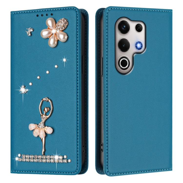 For itel S25 Ultra Ballet Girl Diamond Studded RFID Vegan Leather Phone Case