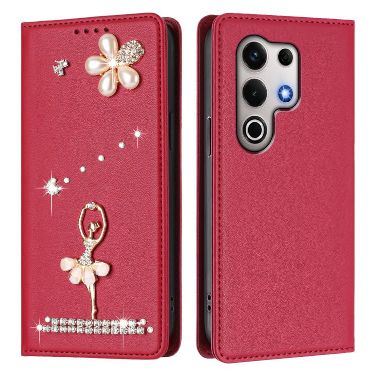 For itel S25 Ultra Ballet Girl Diamond Studded RFID Vegan Leather Phone Case