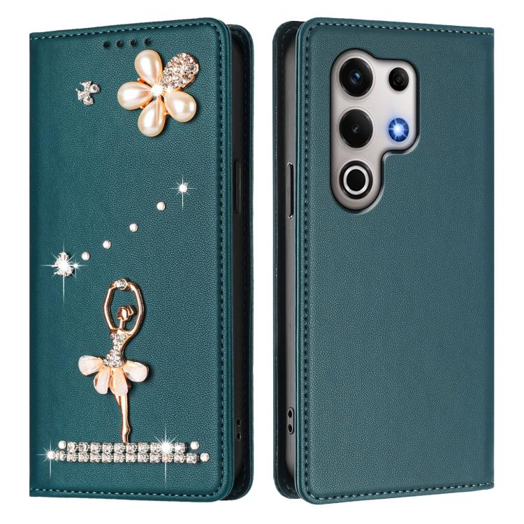 For itel S25 Ultra Ballet Girl Diamond Studded RFID Vegan Leather Phone Case