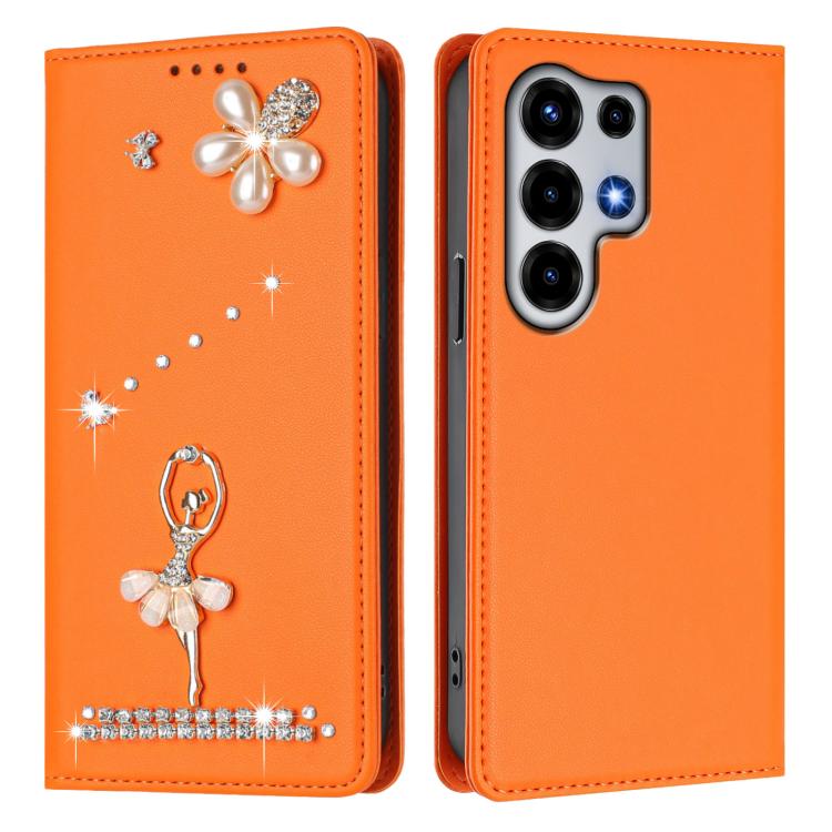 For itel Super 26 Ultra Ballet Girl Diamond Studded RFID Vegan Leather Phone Case