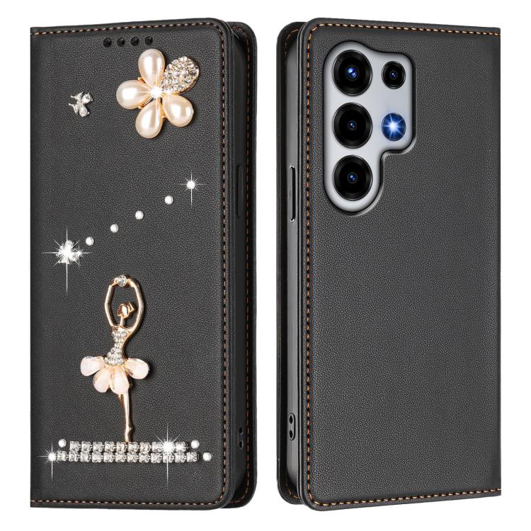 For itel Super 26 Ultra Ballet Girl Diamond Studded RFID Vegan Leather Phone Case