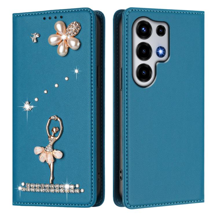 For itel Super 26 Ultra Ballet Girl Diamond Studded RFID Vegan Leather Phone Case