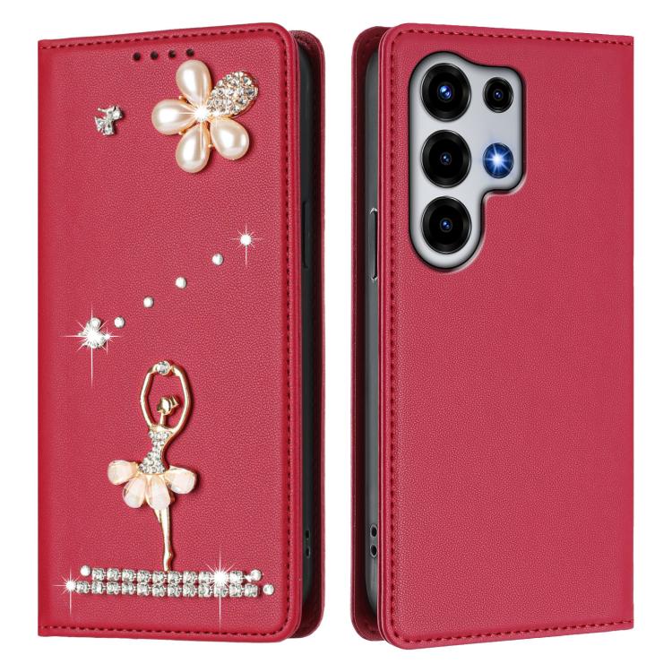 For itel Super 26 Ultra Ballet Girl Diamond Studded RFID Vegan Leather Phone Case