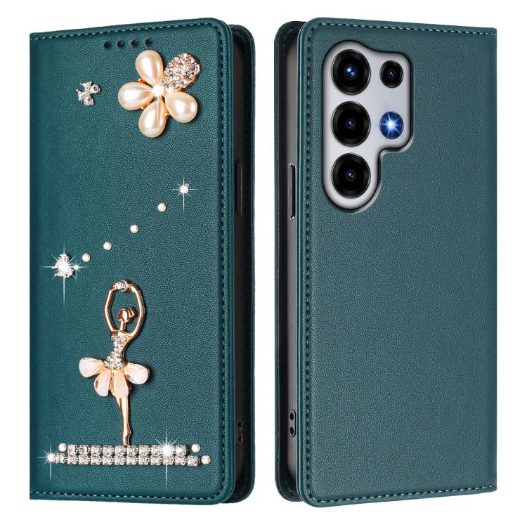 For itel Super 26 Ultra Ballet Girl Diamond Studded RFID Vegan Leather Phone Case