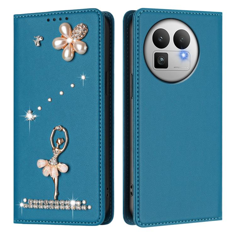 For Realme GT 8 Pro Global Ballet Girl Diamond Studded RFID Vegan Leather Phone Case