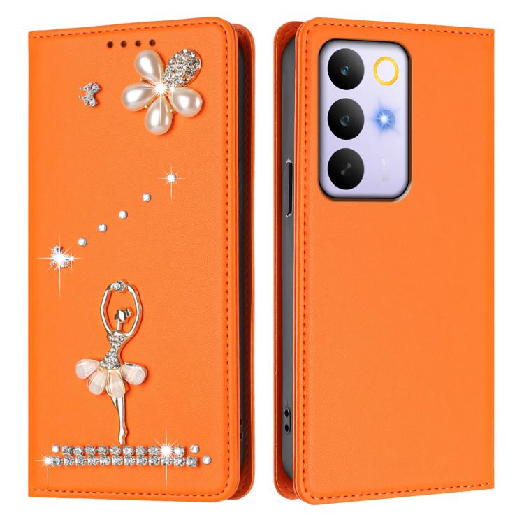 For Realme C85 / 15x Ballet Girl Diamond Studded RFID Vegan Leather Phone Case