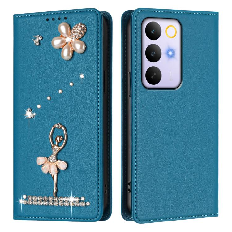 For Realme C85 / 15x Ballet Girl Diamond Studded RFID Vegan Leather Phone Case