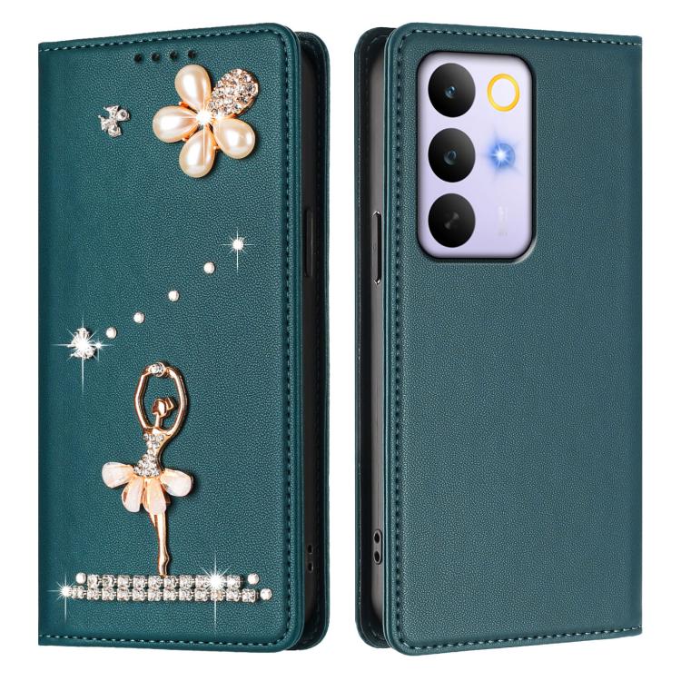 For Realme C85 Pro 4G Ballet Girl Diamond Studded RFID Vegan Leather Phone Case