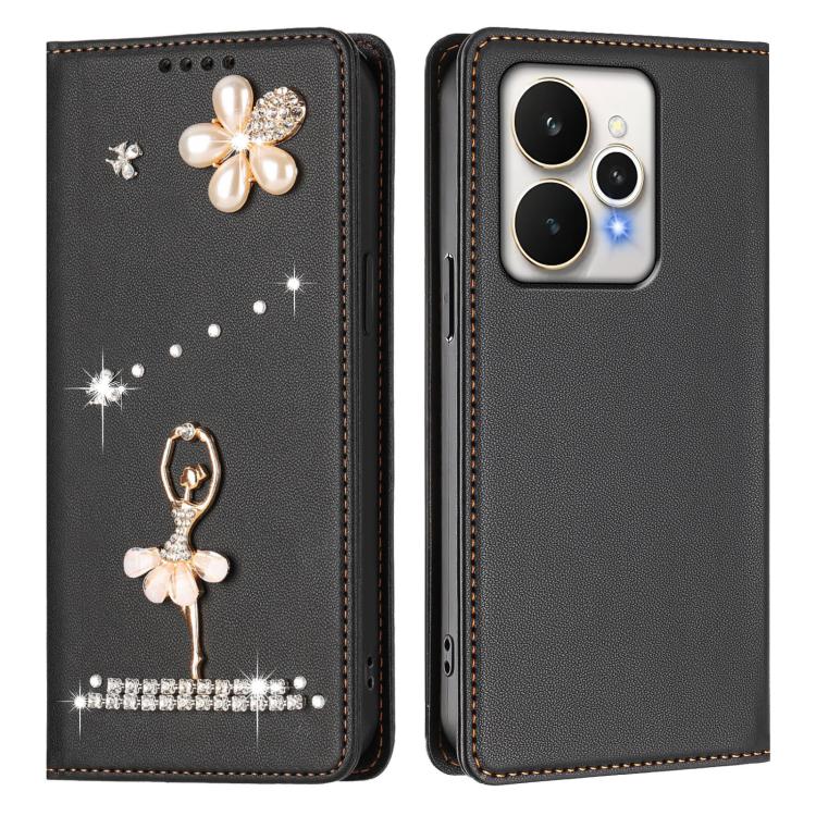 For Realme 15 5G Global Ballet Girl Diamond Studded RFID Vegan Leather Phone Case