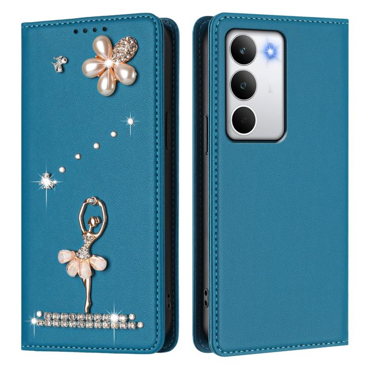 For Realme C71 4G Global Ballet Girl Diamond Studded RFID Vegan Leather Phone Case