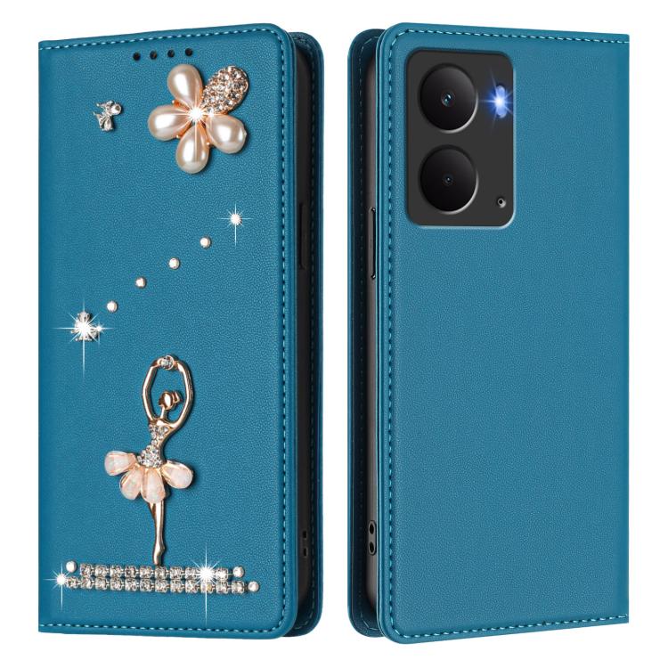 For Realme 14 5G Global / P3 5G Global Ballet Girl Diamond Studded RFID Vegan Leather Phone Case