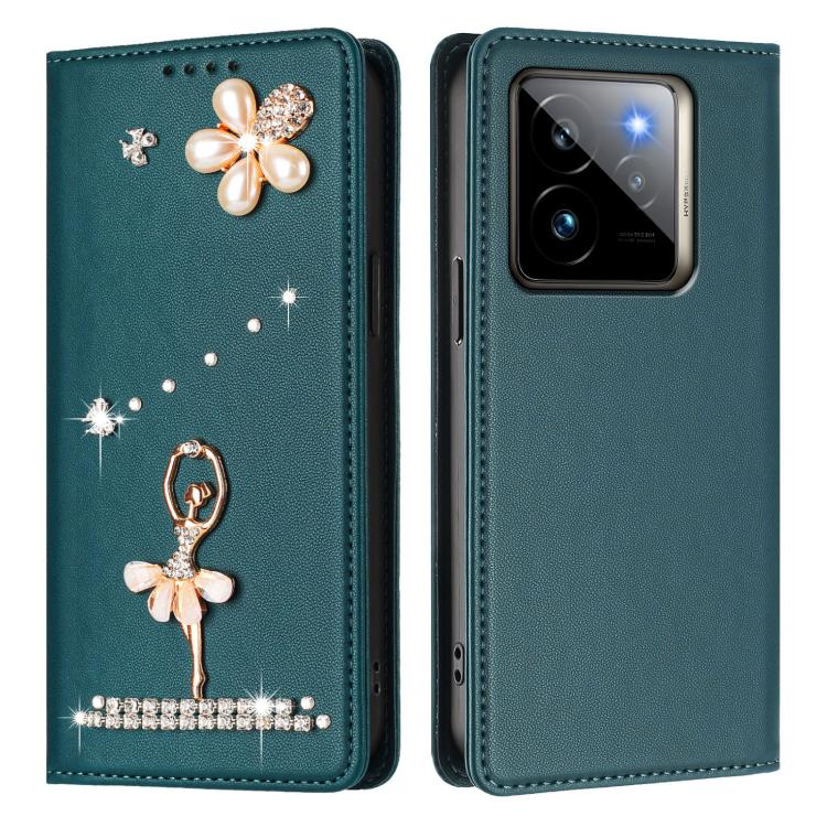 For Realme GT 7 Pro 5G / GT7 Pro Racing Ballet Girl Diamond Studded RFID Vegan Leather Phone Case