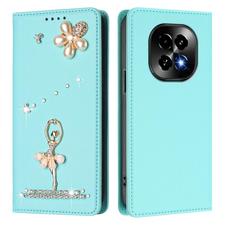 For Realme C63 5G Global Ballet Girl Diamond Studded RFID Vegan Leather Phone Case