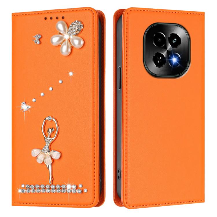 For Realme C63 5G Global Ballet Girl Diamond Studded RFID Vegan Leather Phone Case