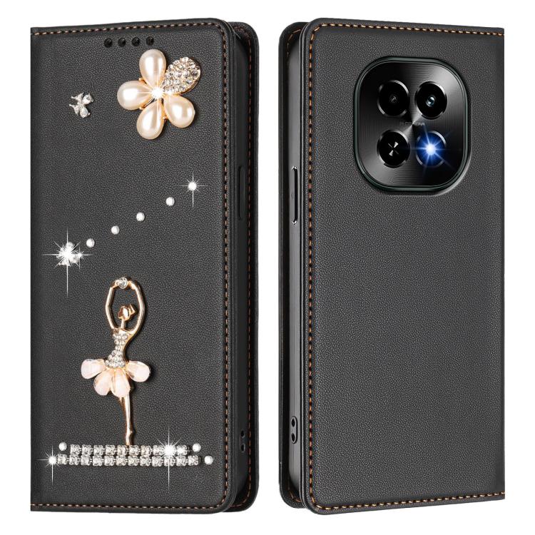 For Realme C63 5G Global Ballet Girl Diamond Studded RFID Vegan Leather Phone Case