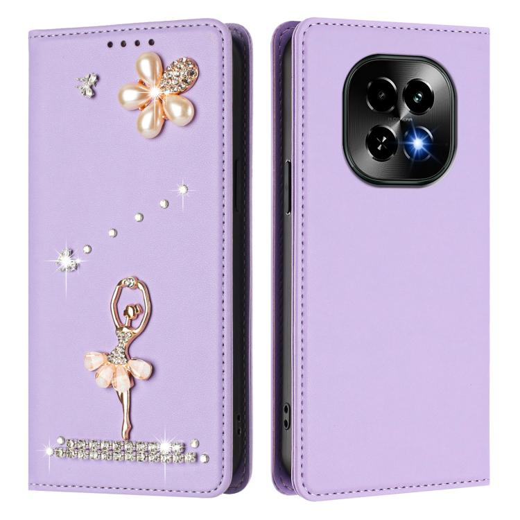 For Realme C63 5G Global Ballet Girl Diamond Studded RFID Vegan Leather Phone Case