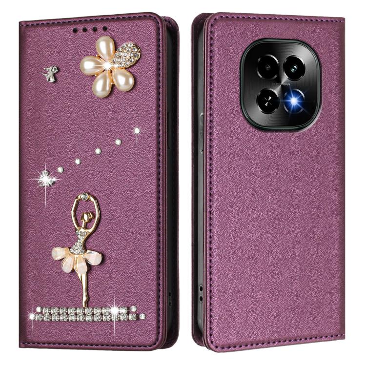 For Realme C63 5G Global Ballet Girl Diamond Studded RFID Vegan Leather Phone Case