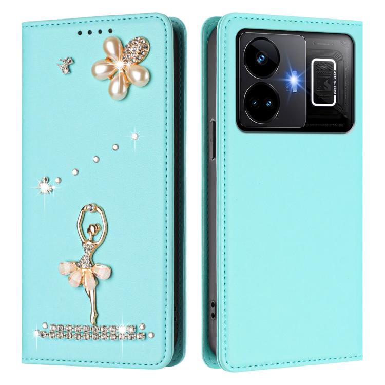 For Realme GT3 5G / GT Neo 5 240W Ballet Girl Diamond Studded RFID Vegan Leather Phone Case
