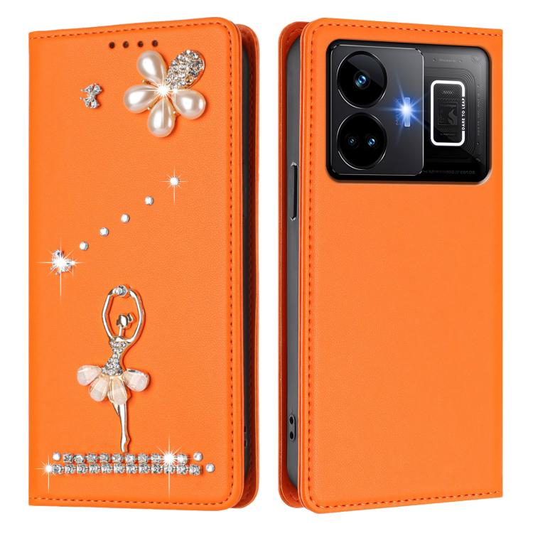 For Realme GT3 5G / GT Neo 5 240W Ballet Girl Diamond Studded RFID Vegan Leather Phone Case