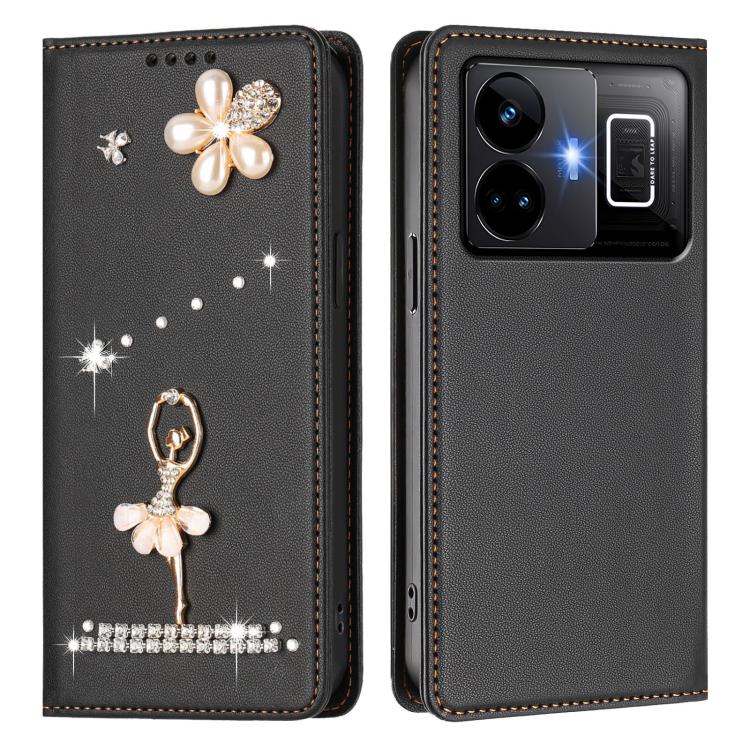 For Realme GT3 5G / GT Neo 5 240W Ballet Girl Diamond Studded RFID Vegan Leather Phone Case