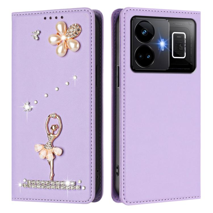 For Realme GT3 5G / GT Neo 5 240W Ballet Girl Diamond Studded RFID Vegan Leather Phone Case