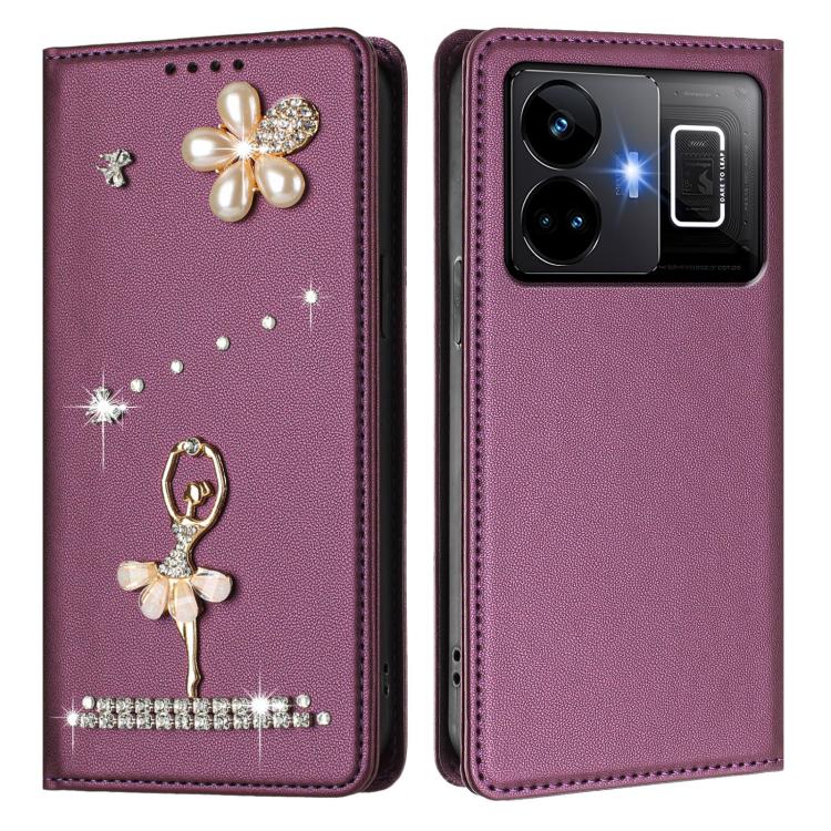 For Realme GT3 5G / GT Neo 5 240W Ballet Girl Diamond Studded RFID Vegan Leather Phone Case
