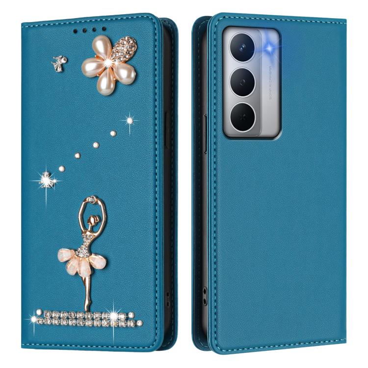 For Realme Narzo 80x Ballet Girl Diamond Studded RFID Vegan Leather Phone Case