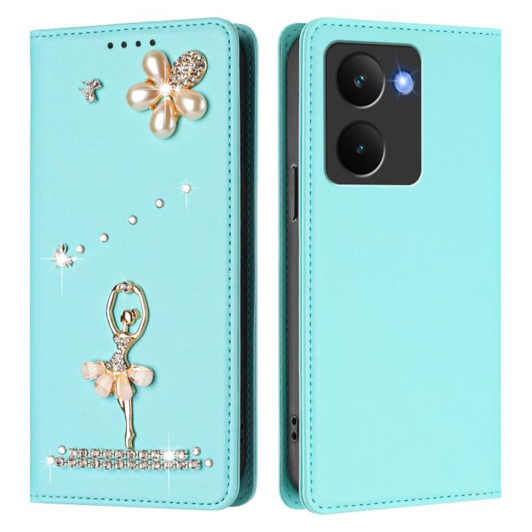 For Realme P3 Ultra 5G Global Ballet Girl Diamond Studded RFID Vegan Leather Phone Case