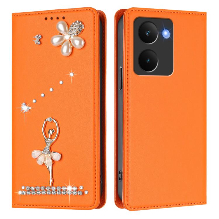 For Realme P3 Ultra 5G Global Ballet Girl Diamond Studded RFID Vegan Leather Phone Case