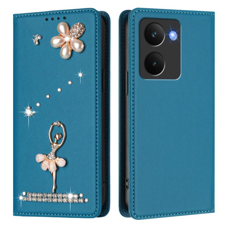 For Realme P3 Ultra 5G Global Ballet Girl Diamond Studded RFID Vegan Leather Phone Case