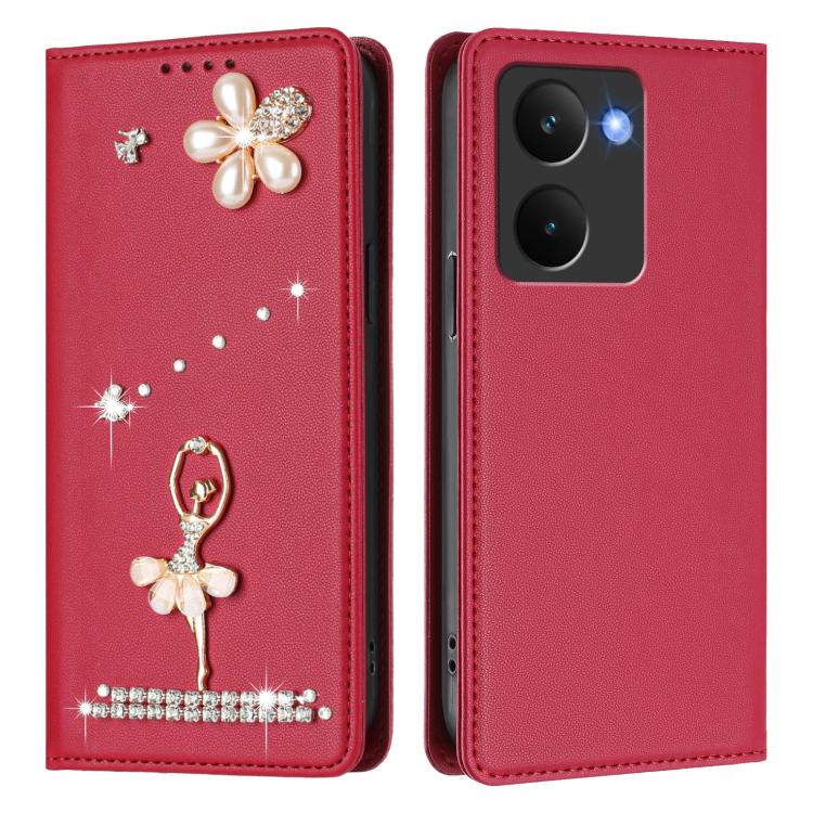 For Realme P3 Ultra 5G Global Ballet Girl Diamond Studded RFID Vegan Leather Phone Case