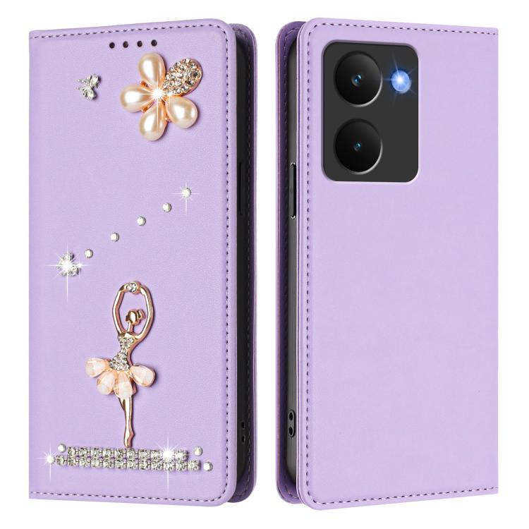 For Realme P3 Ultra 5G Global Ballet Girl Diamond Studded RFID Vegan Leather Phone Case