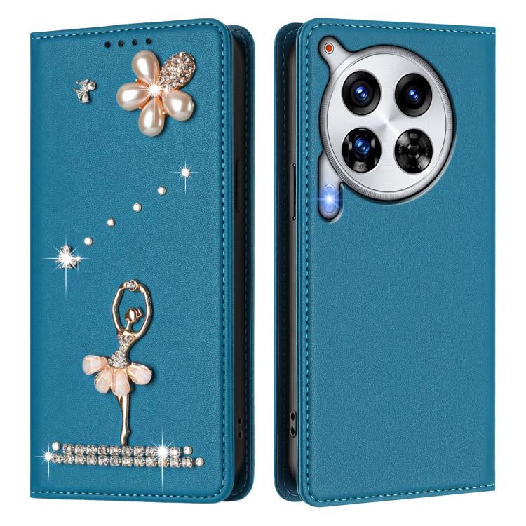 For Tecno Camon 30 Premier Ballet Girl Diamond Studded RFID Vegan Leather Phone Case
