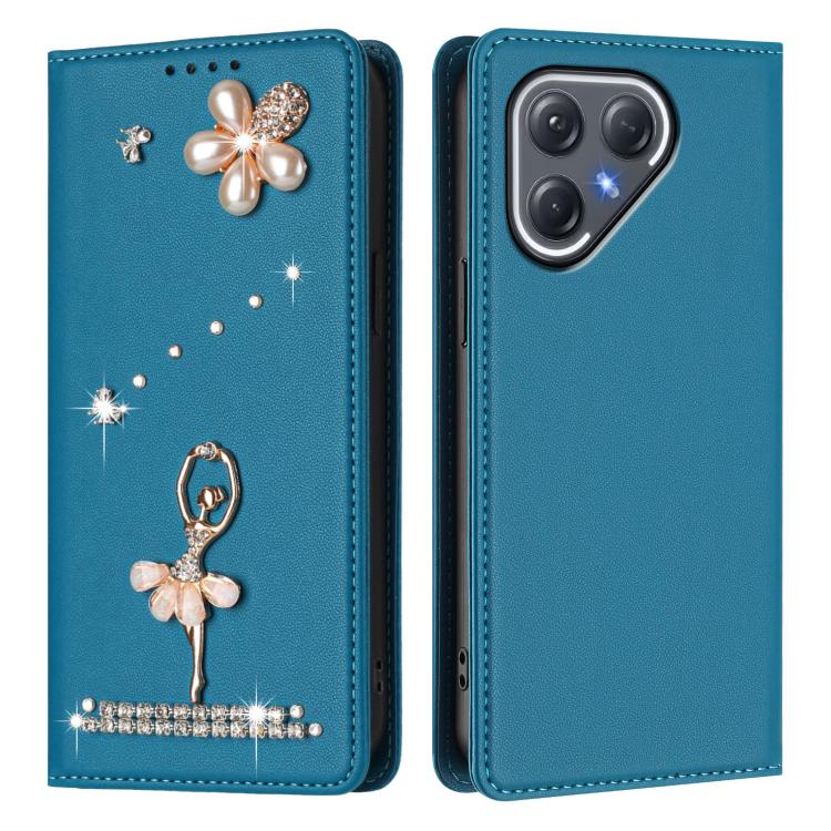 For Tecno Pova 7 Ultra 5G Ballet Girl Diamond Studded RFID Vegan Leather Phone Case