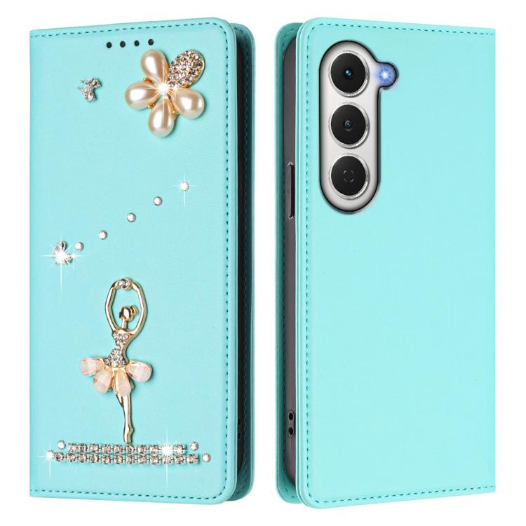 For Tecno Spark 40 Pro 4G Ballet Girl Diamond Studded RFID Vegan Leather Phone Case