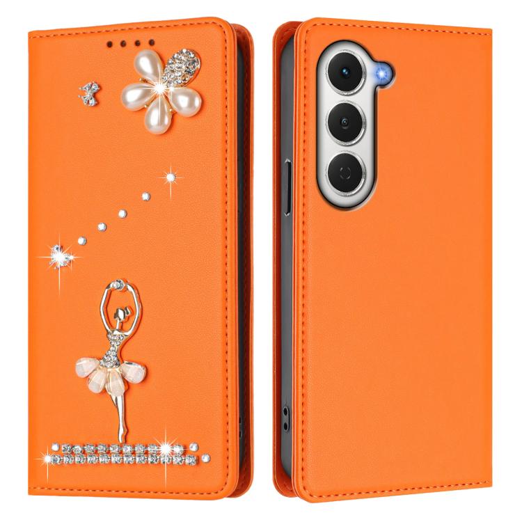 For Tecno Spark 40 Pro 4G Ballet Girl Diamond Studded RFID Vegan Leather Phone Case