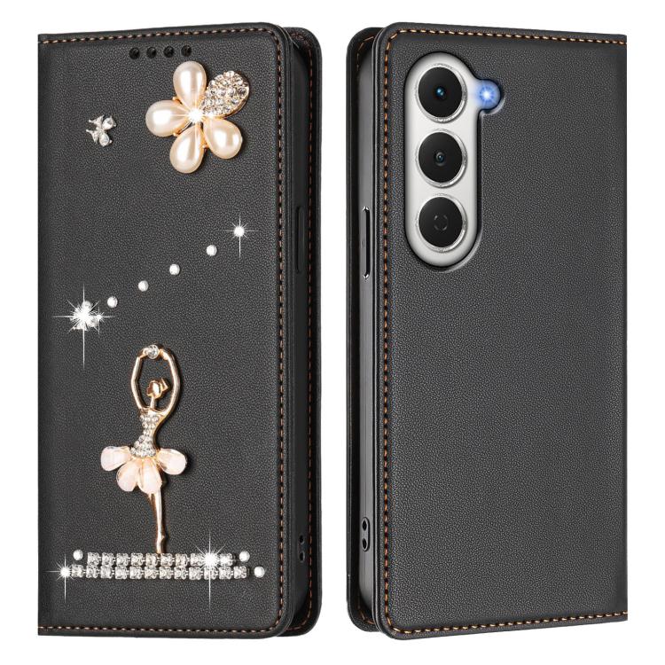 For Tecno Spark 40 Pro 4G Ballet Girl Diamond Studded RFID Vegan Leather Phone Case
