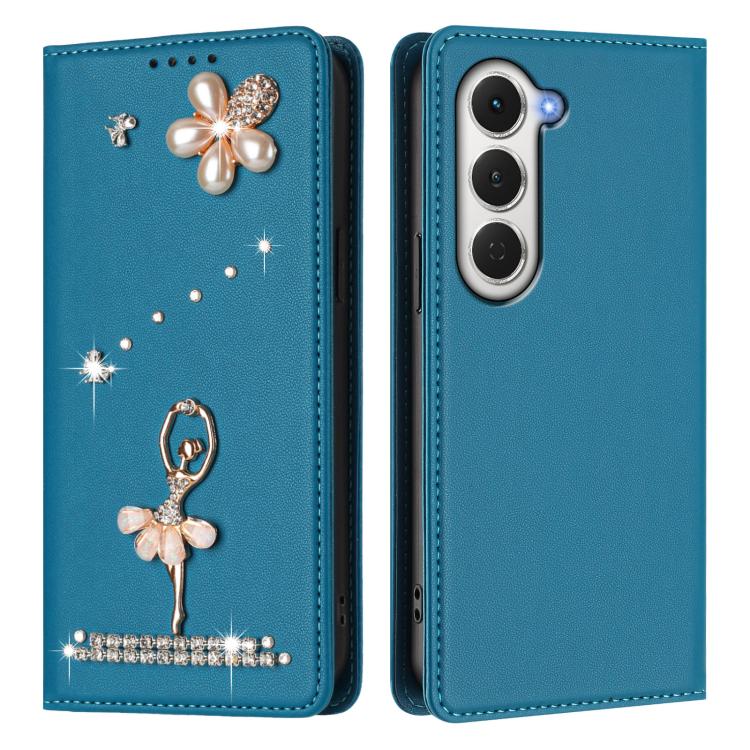For Tecno Spark 40 Pro 4G Ballet Girl Diamond Studded RFID Vegan Leather Phone Case