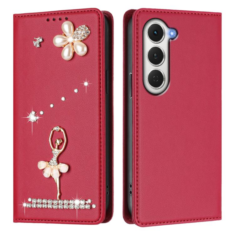 For Tecno Spark 40 Pro 4G Ballet Girl Diamond Studded RFID Vegan Leather Phone Case