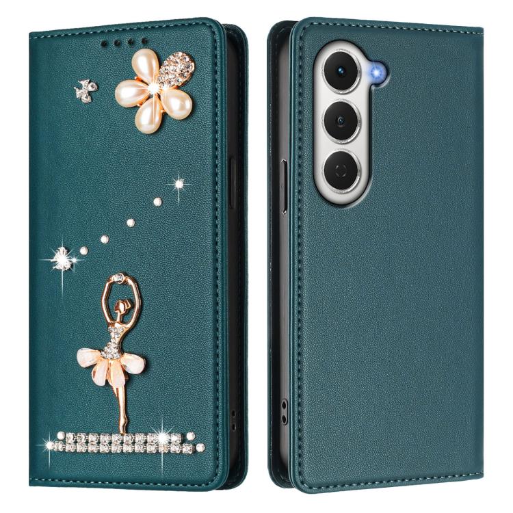 For Tecno Spark 40 Pro 4G Ballet Girl Diamond Studded RFID Vegan Leather Phone Case