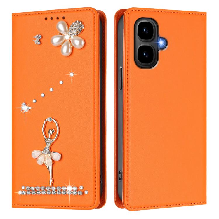 For Tecno Pop 10 Ballet Girl Diamond Studded RFID Vegan Leather Phone Case