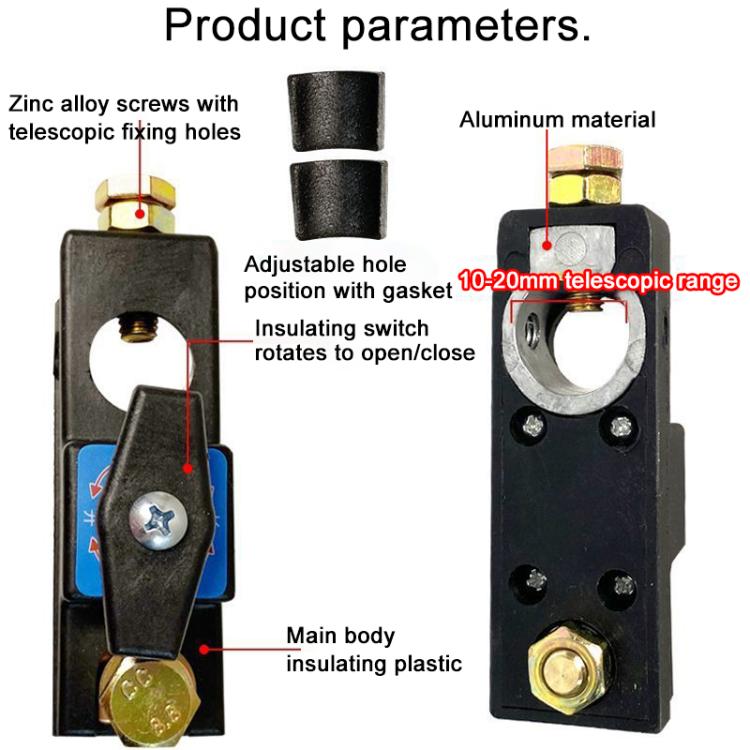 12V-24V Car Pure Copper Battery Disconnect Switch - Black