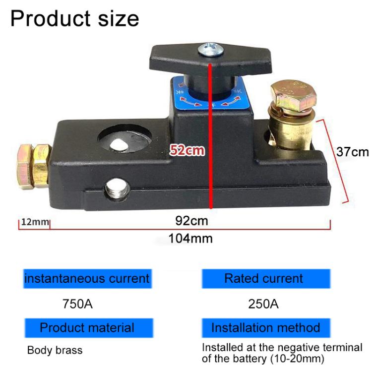 12V-24V Car Pure Copper Battery Disconnect Switch - Black