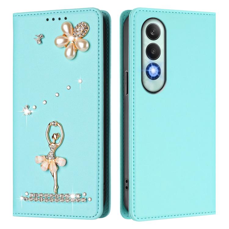 For OnePlus Nord CE4 5G Ballet Girl Diamond Studded RFID Vegan Leather Phone Case