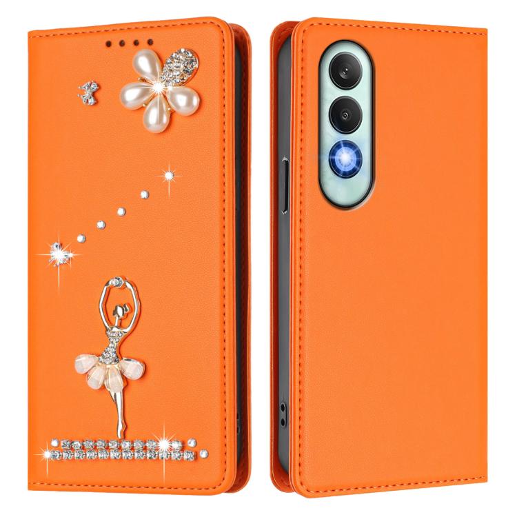 For OnePlus Nord CE4 5G Ballet Girl Diamond Studded RFID Vegan Leather Phone Case