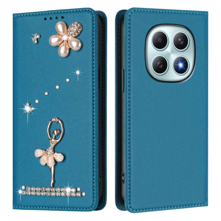 For Redmi Note 15 5G / 4G Global 164mm Ballet Girl Diamond Studded RFID Vegan Leather Phone Case