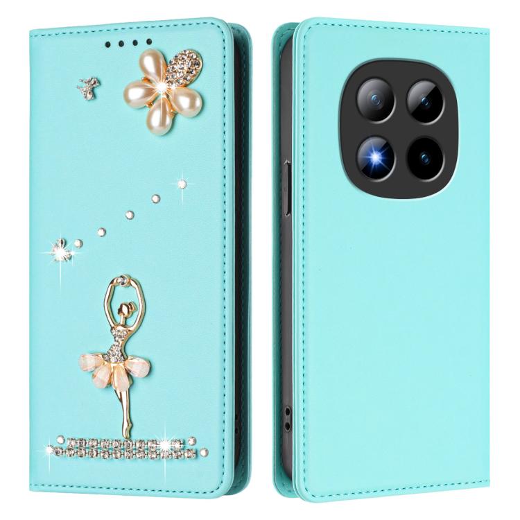 For Redmi Note 15 Pro+ 5G Global 163.3mm Ballet Girl Diamond Studded RFID Vegan Leather Phone Case
