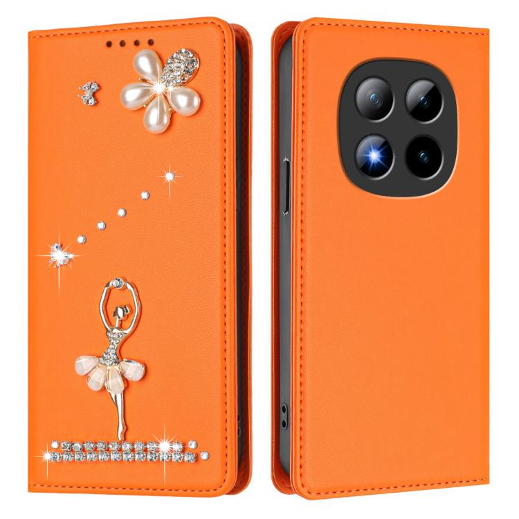 For Redmi Note 15 Pro+ 5G Global 163.3mm Ballet Girl Diamond Studded RFID Vegan Leather Phone Case