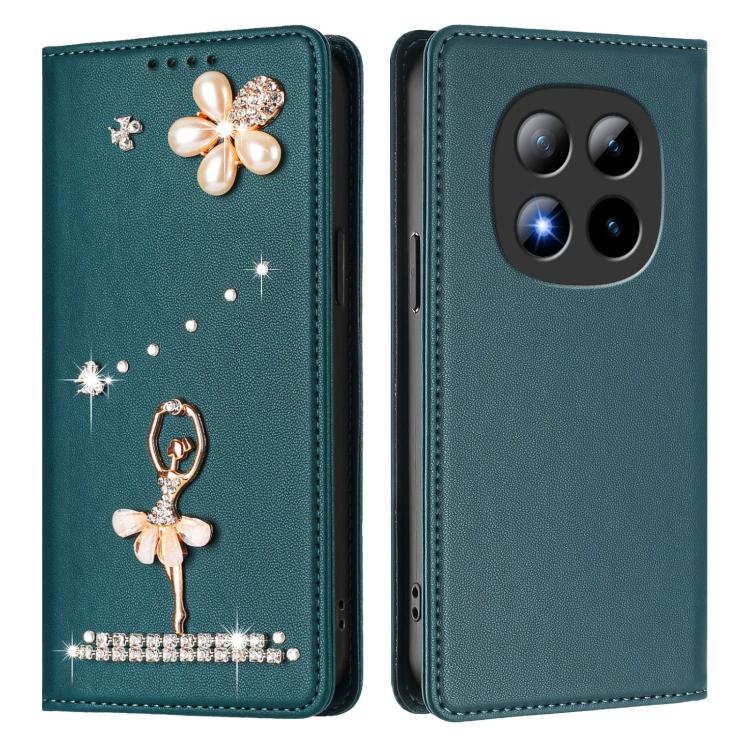 For Redmi Note 15 Pro+ 5G Global 163.3mm Ballet Girl Diamond Studded RFID Vegan Leather Phone Case