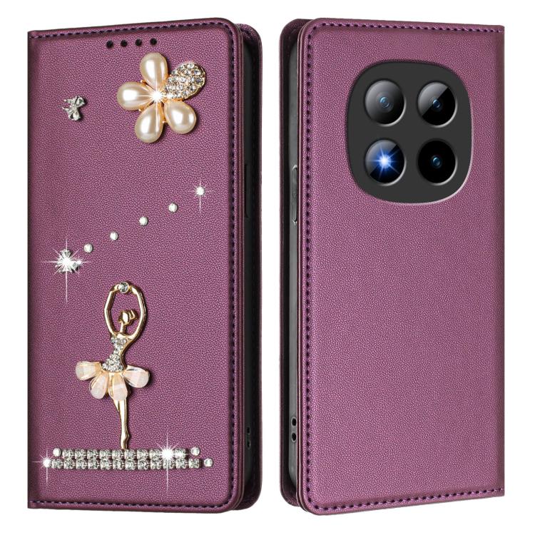 For Redmi Note 15 Pro+ 5G Global 163.3mm Ballet Girl Diamond Studded RFID Vegan Leather Phone Case